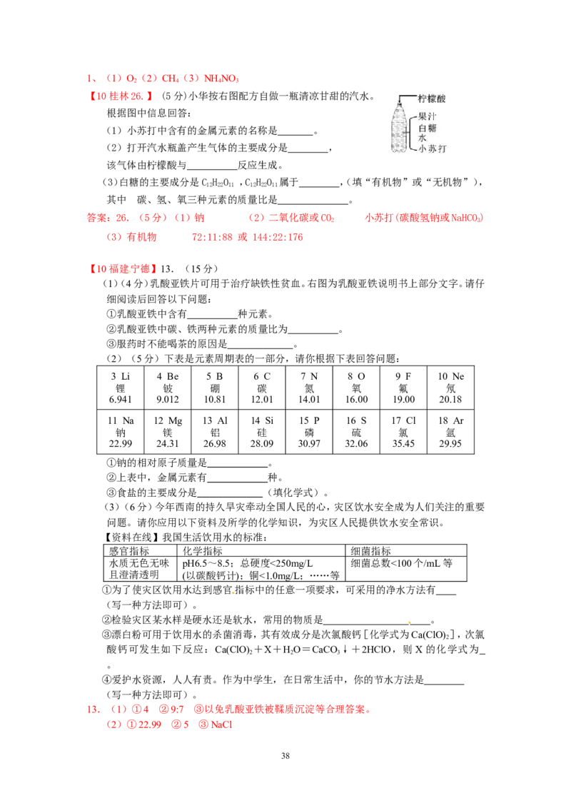 8年中考（2005-2012）全国各地中考化学真题分类汇编第4单元物质构成的奥秘_初中化学_01.人教版初中化学_01.初中化学课件PPT--教案--试题_初中化学全套_化学试题