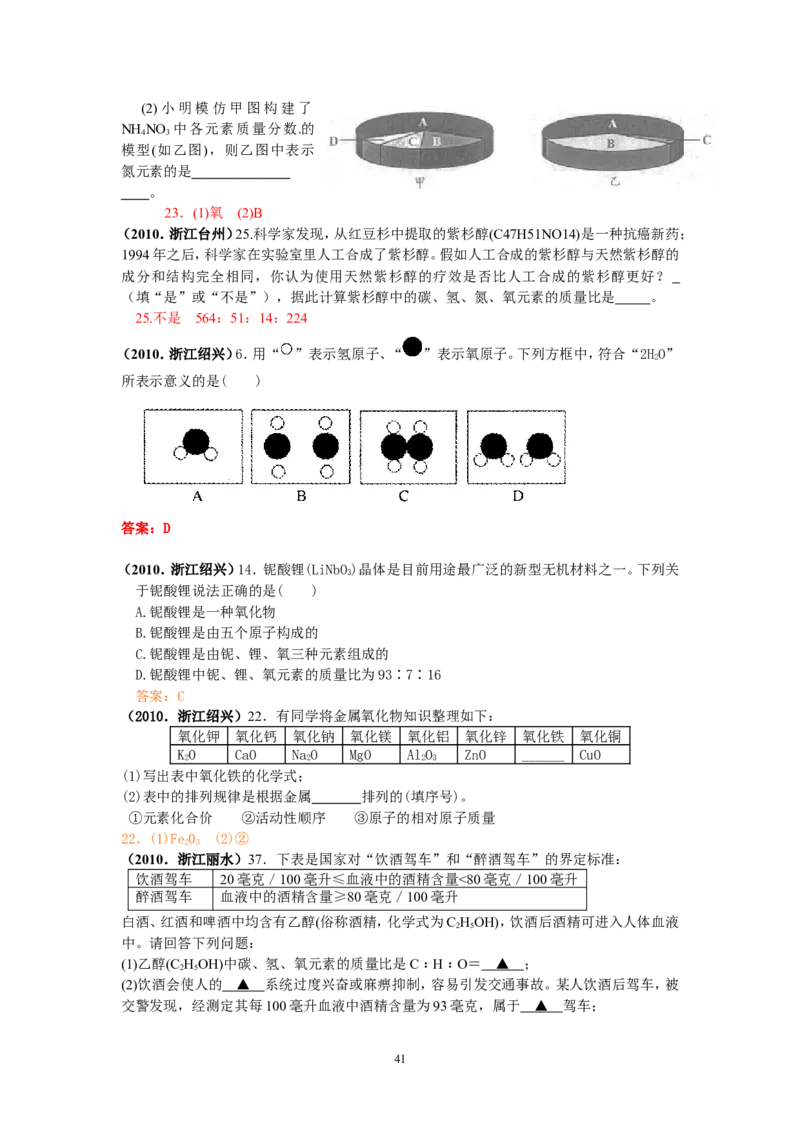 8年中考（2005-2012）全国各地中考化学真题分类汇编第4单元物质构成的奥秘_初中化学_01.人教版初中化学_01.初中化学课件PPT--教案--试题_初中化学全套_化学试题
