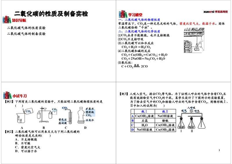 二氧化碳的性质及制备实验_初中化学_01.人教版初中化学_03.初中化学专项视频_104302013学年秋季初三化学满分冲刺班15讲_第11讲二氧化碳的性质及制备实验