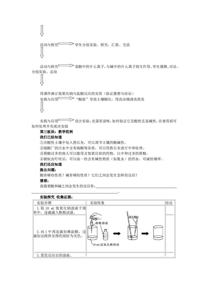 九年级化学下册-第十单元《课题2-酸和碱之间会发生什么反应》教案-(新版)新人教版_初中化学_01.人教版初中化学_01.初中化学课件PPT--教案--试题_初中化学&mdash;课件&mdash;教案&mdash;试题-推荐