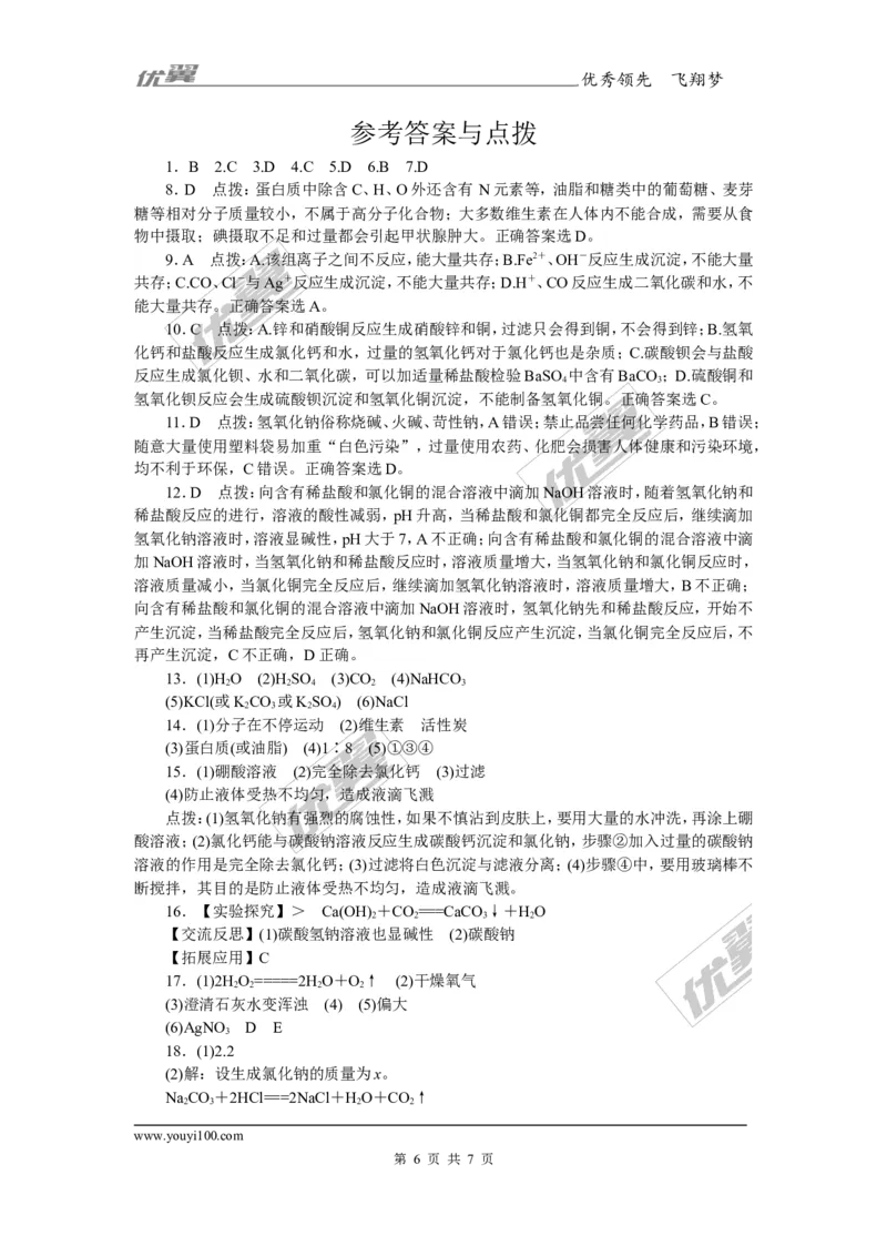 4.第十一、十二单元检测卷_初中化学_01.人教版初中化学_01.初中化学课件PPT--教案--试题_初中化学全套(课件--教案--配套)_18年初中化学9年级下_18春九化下(RJ)--5.word版阶段精品试题