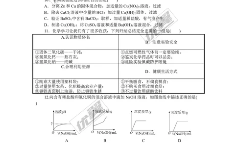 4.第十一、十二单元检测卷_初中化学_01.人教版初中化学_01.初中化学课件PPT--教案--试题_初中化学全套(课件--教案--配套)_18年初中化学9年级下_18春九化下(RJ)--5.word版阶段精品试题