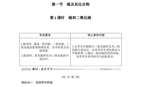 第1课时　硫和二氧化硫_高化_2025春-人教版高中化学_02新版高中化学必修二_4.课件+导学案_第五章第一节第1课时　硫和二氧化硫（导学案+课件）