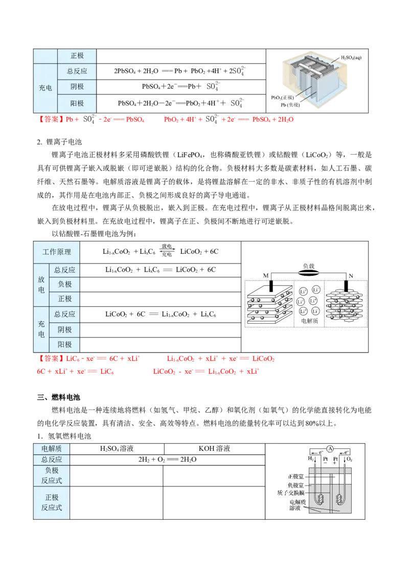 第25讲化学电源（教师版）-（人教2019选择性必修1）_高化_595801221724高中化学新人教版选择性必修一二三电子版教案PPT课件高中试卷_选择性必修1册（人教版）_讲义