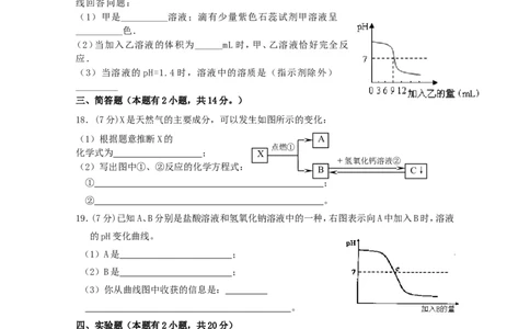 初三化学第十单元《酸和碱》单元测试题及答案123_初中化学_01.人教版初中化学_01.初中化学课件PPT--教案--试题_初中化学&mdash;课件&mdash;教案&mdash;试题-推荐_9年级下课件教案试题_9年级下试题