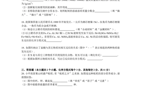 2016-2017学年湖南省长沙市南雅实验中学九年级（下）期中化学试卷解析_初中化学_01.人教版初中化学_01.初中化学课件PPT--教案--试题_初中化学18年试卷_人教版九年级化学下册2018