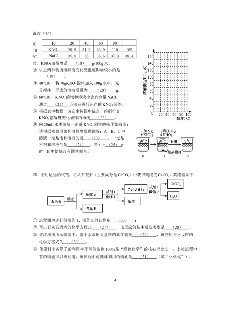 上海市静安区2014年中考一模（即期末）化学试题_初中化学_01.人教版初中化学_01.初中化学课件PPT--教案--试题_初中化学全套_化学试题