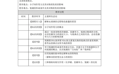 分子结构与物质的性质（第二课时）-教学设计_高化_2025春-人教版高中化学_04新版高中化学选择性必修2_02教案_2.3分子结构与物质的性质教学设计（3课时）