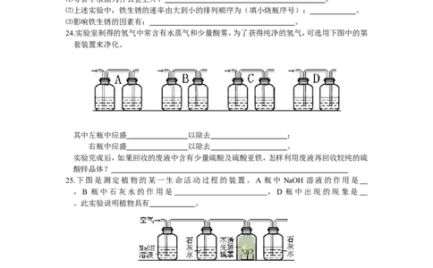 2002年全国初中学生化学素质和实验能力竞赛（第十二届天原杯）复赛试题_初中化学_01.人教版初中化学_01.初中化学课件PPT--教案--试题_初中化学全套_化学试题