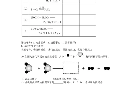 初中化学单元检测试题：5.化学方程式_初中化学_01.人教版初中化学_01.初中化学课件PPT--教案--试题_初中化学全套_化学试题_化学：人教版九年级上册单元检测试题及答案（58份）