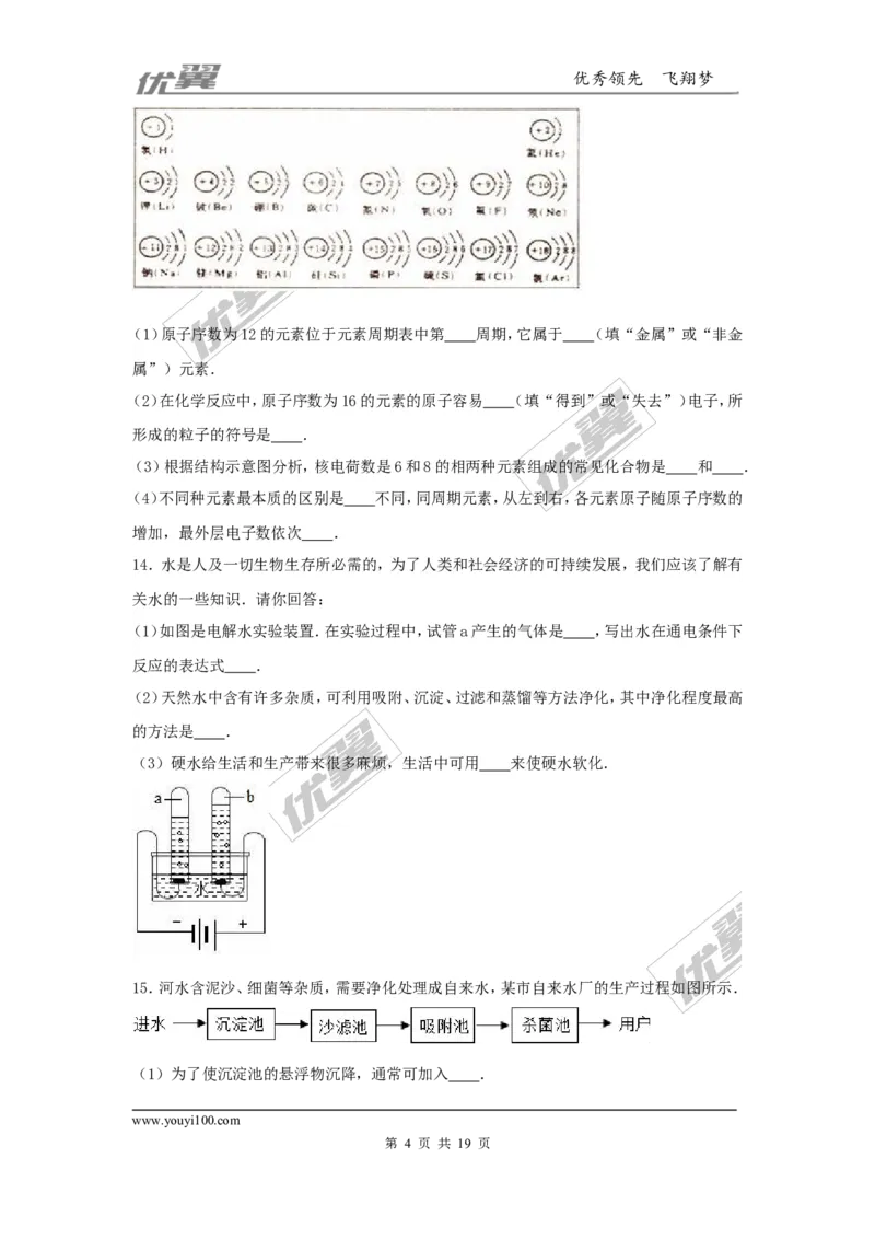 2016-2017学年安徽省阜阳市校级九年级（上）第二次月考化学试卷（解析版）_初中化学_01.人教版初中化学_01.初中化学课件PPT--教案--试题_初中化学全套(课件--教案--配套)