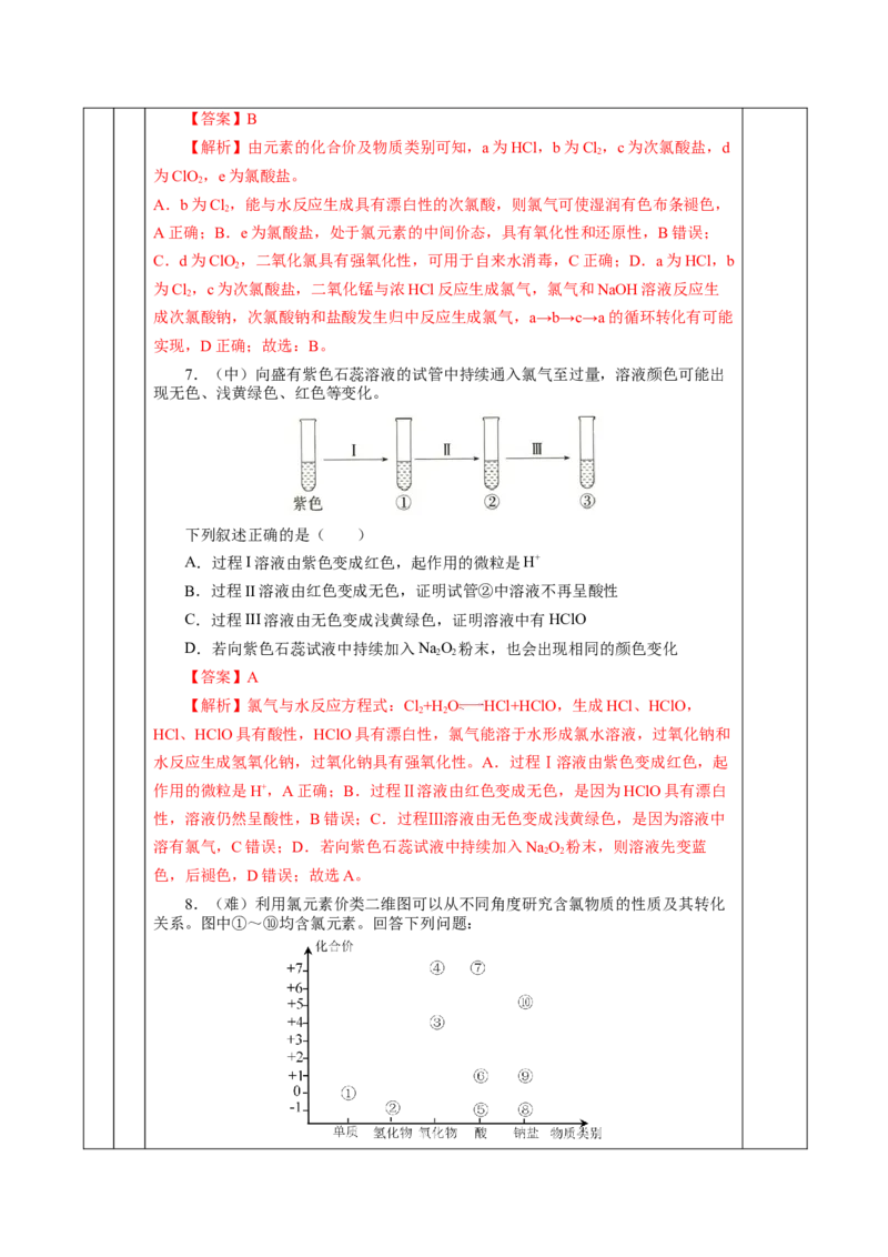 专题3氯及其化合物的应用（教学设计）-（人教版2019必修第一册）_高化_595801221724高中化学新人教版选择性必修一二三电子版教案PPT课件高中试卷_必修一册（人教版）_教学设计