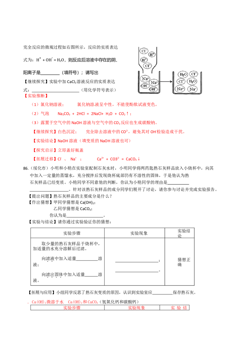 2007-2011五年全国各地中考化学试题分类汇编第十单元酸和碱_初中化学_01.人教版初中化学_01.初中化学课件PPT--教案--试题_初中化学全套_化学试题