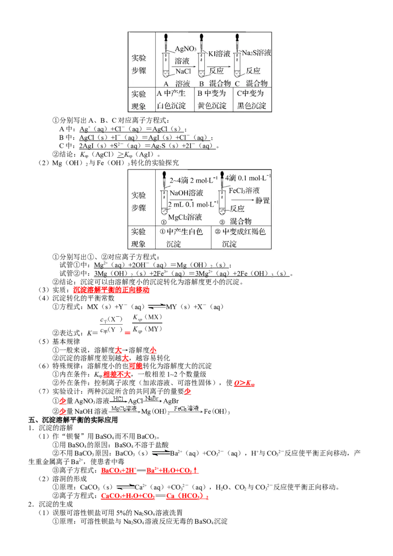 第3章水溶液中的离子反应与平衡-知识清单（人教版2019选择性必修1）_高化_595801221724高中化学新人教版选择性必修一二三电子版教案PPT课件高中试卷_选择性必修1册（人教版）