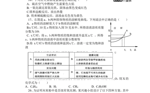 云南省临沧市镇康县勐捧中学2013年九年级第二轮学业水平模拟考试化学试卷（含答案和答题卷）_初中化学_01.人教版初中化学_01.初中化学课件PPT--教案--试题_初中化学全套