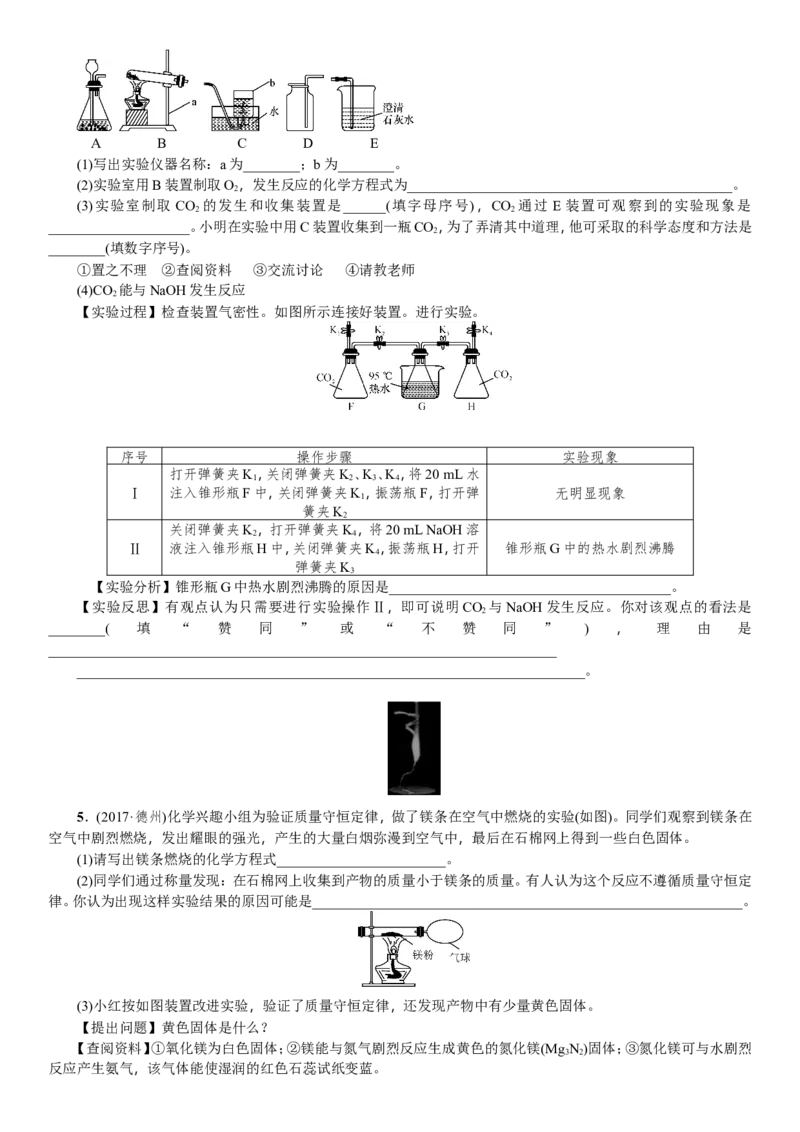 2018年中考化学复习训练：题型复习（三）实验探究题_初中化学_01.人教版初中化学_07.初中化学中考总复习_2018年中考化学人教版总复习