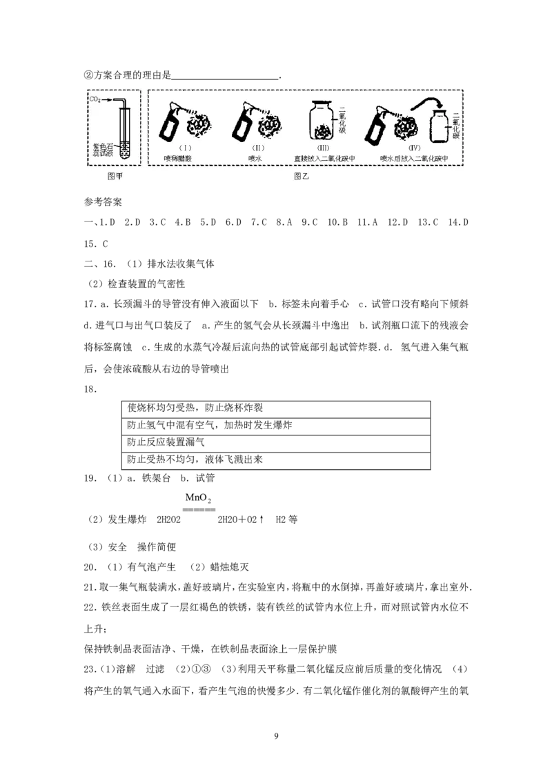 2012年中考化学复习实验专题突破&mdash;&mdash;化学实验（一）&mdash;&mdash;基础实验_初中化学_01.人教版初中化学_01.初中化学课件PPT--教案--试题_初中化学全套_化学教案