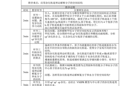 分子的空间结构（第三课时）-教学设计_高化_2025春-人教版高中化学_04新版高中化学选择性必修2_02教案_2.2分子的空间结构教学设计（3课时）