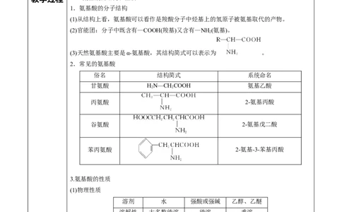 第4章第2节蛋白质讲义新教材2020-2021学年人教版(2019)高二化学选择性必修三（机构用）_高化_2025春-人教版高中化学_05新版高中化学选择性必修3_7.机构专用_讲义+习题（机构用）