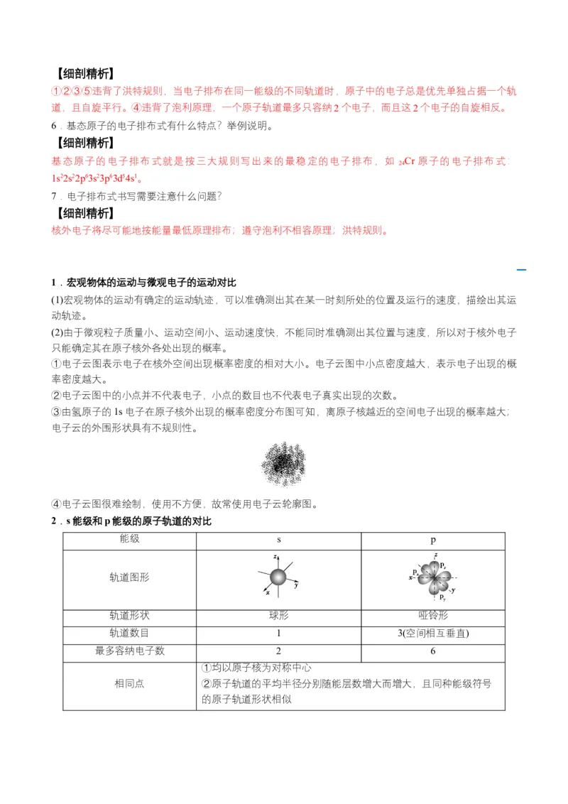 第02讲　电子云与原子轨道　泡利原理、洪特规则、能量最低原理（教师版）-（人教2019选择性必修2）_高化_595801221724高中化学新人教版选择性必修一二三电子版教案PPT课件高中试卷_讲义