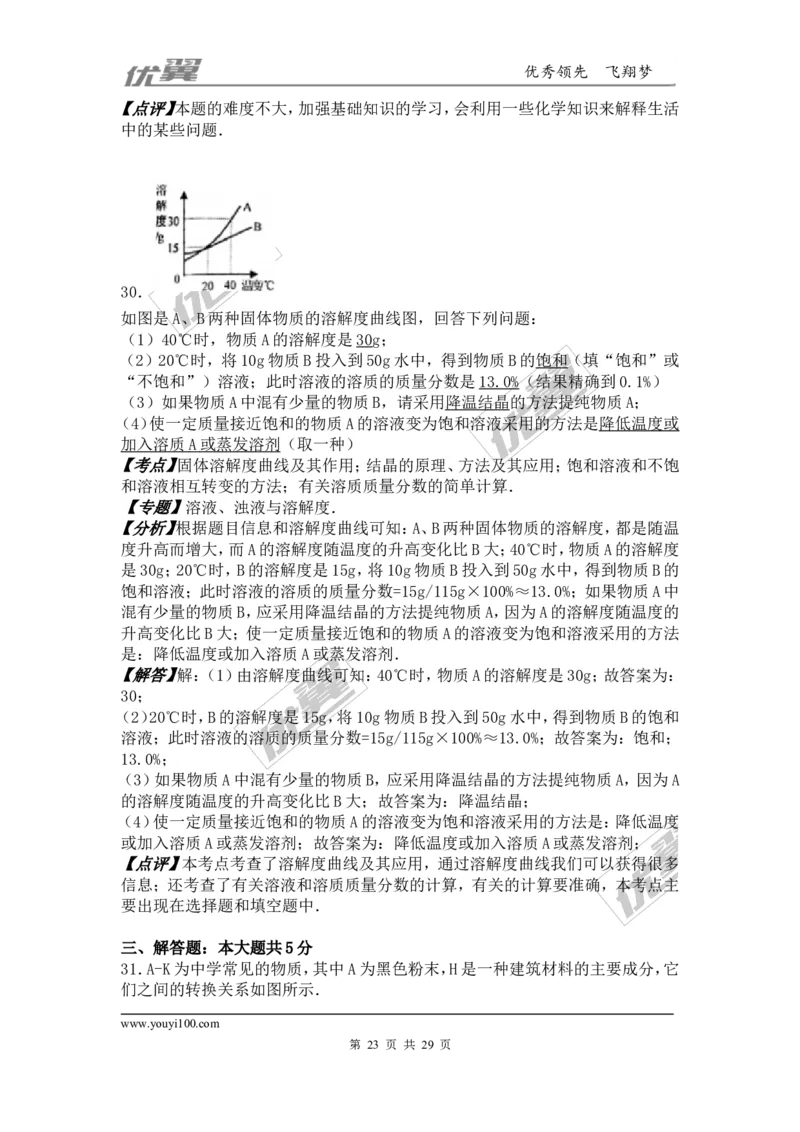 2016年甘肃省兰州市中考化学试卷（word版，含解析）_初中化学_01.人教版初中化学_01.初中化学课件PPT--教案--试题_初中化学全套(课件--教案--配套)_18年初中化学9年级上