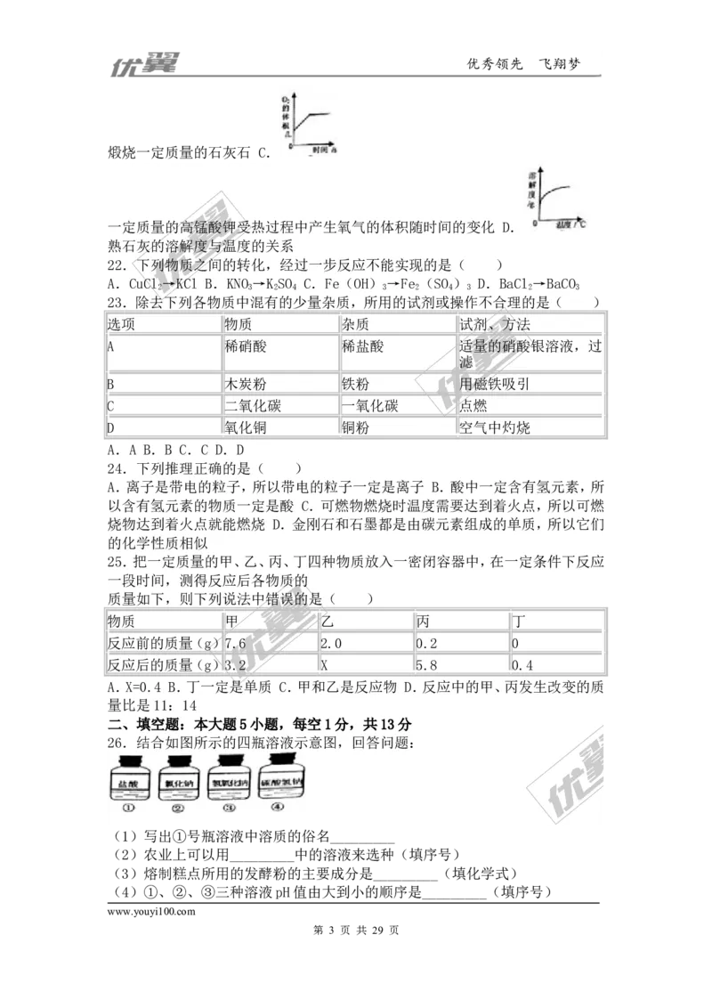 2016年甘肃省兰州市中考化学试卷（word版，含解析）_初中化学_01.人教版初中化学_01.初中化学课件PPT--教案--试题_初中化学全套(课件--教案--配套)_18年初中化学9年级上