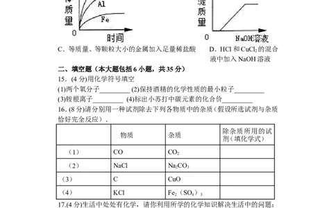 2012-2013年河源中学实验学校九年级下学期第一段考化学试题_初中化学_01.人教版初中化学_01.初中化学课件PPT--教案--试题_初中化学全套_化学试题