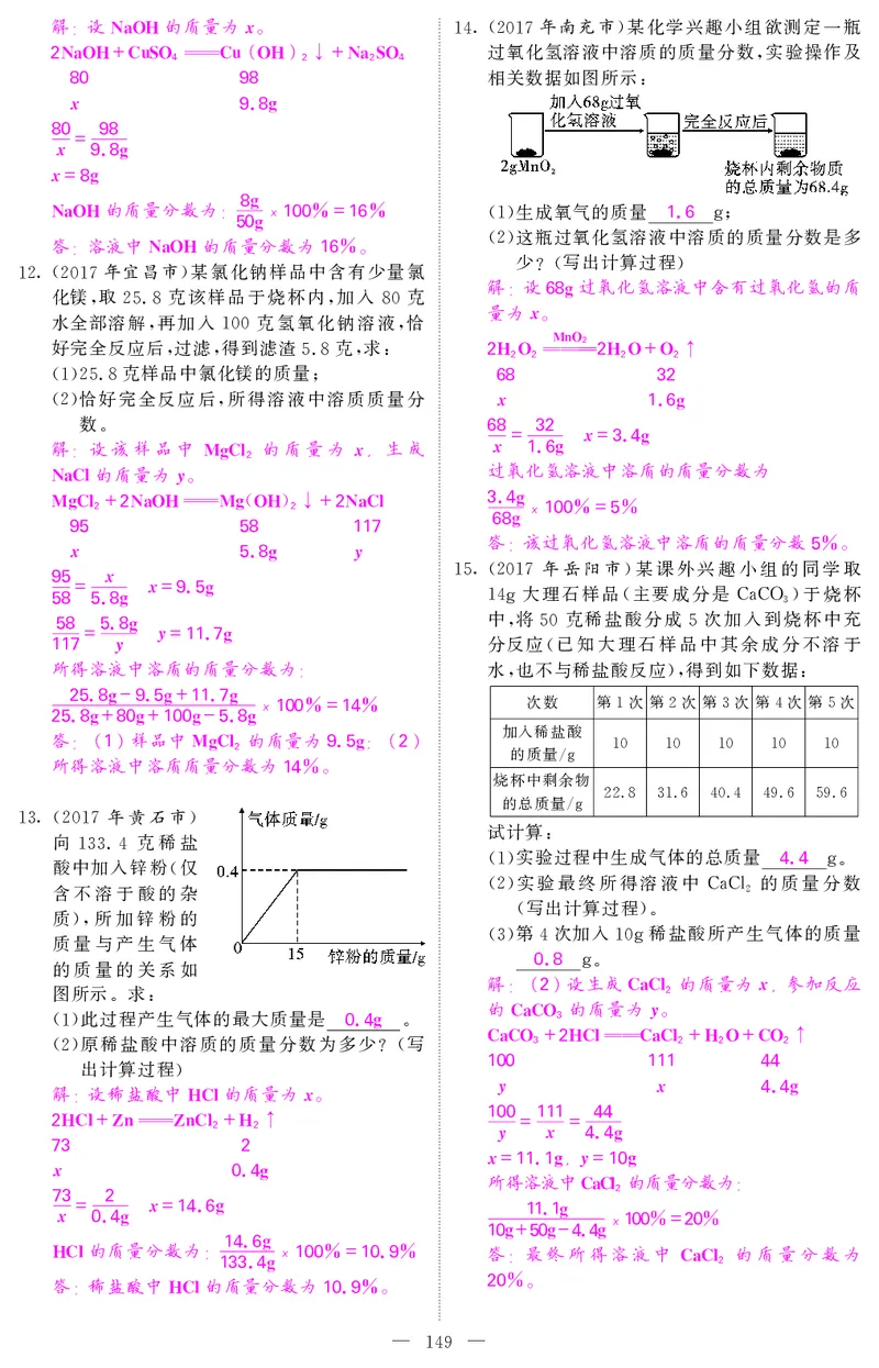 2018中考化学（人教版）复习课件+习题课件：第一轮随堂同步练习（PDF）_初中化学_01.人教版初中化学_07.初中化学中考总复习_2018中考化学（人教版）复习课件+习题课件：第一轮