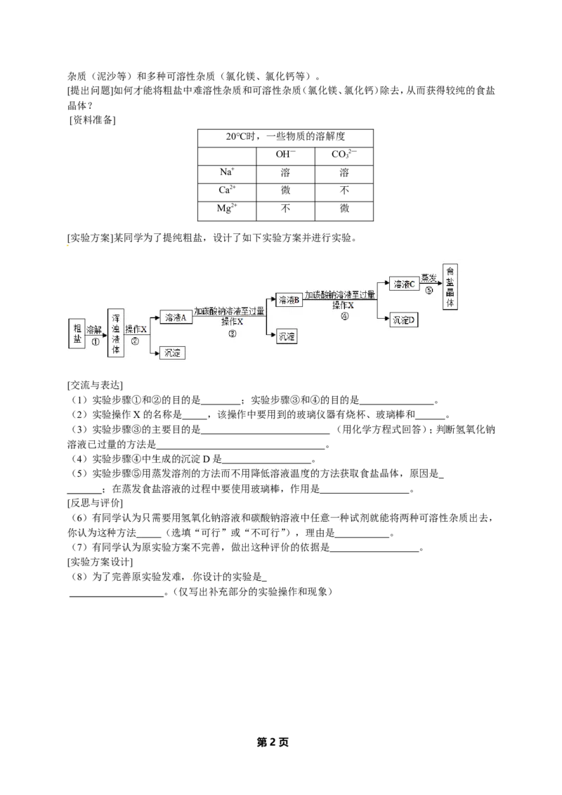 人教版化学中考专题复习--盐、化肥经典精讲课后练习及详解_初中化学_01.人教版初中化学_07.初中化学中考总复习_人教版化学中考专题复习