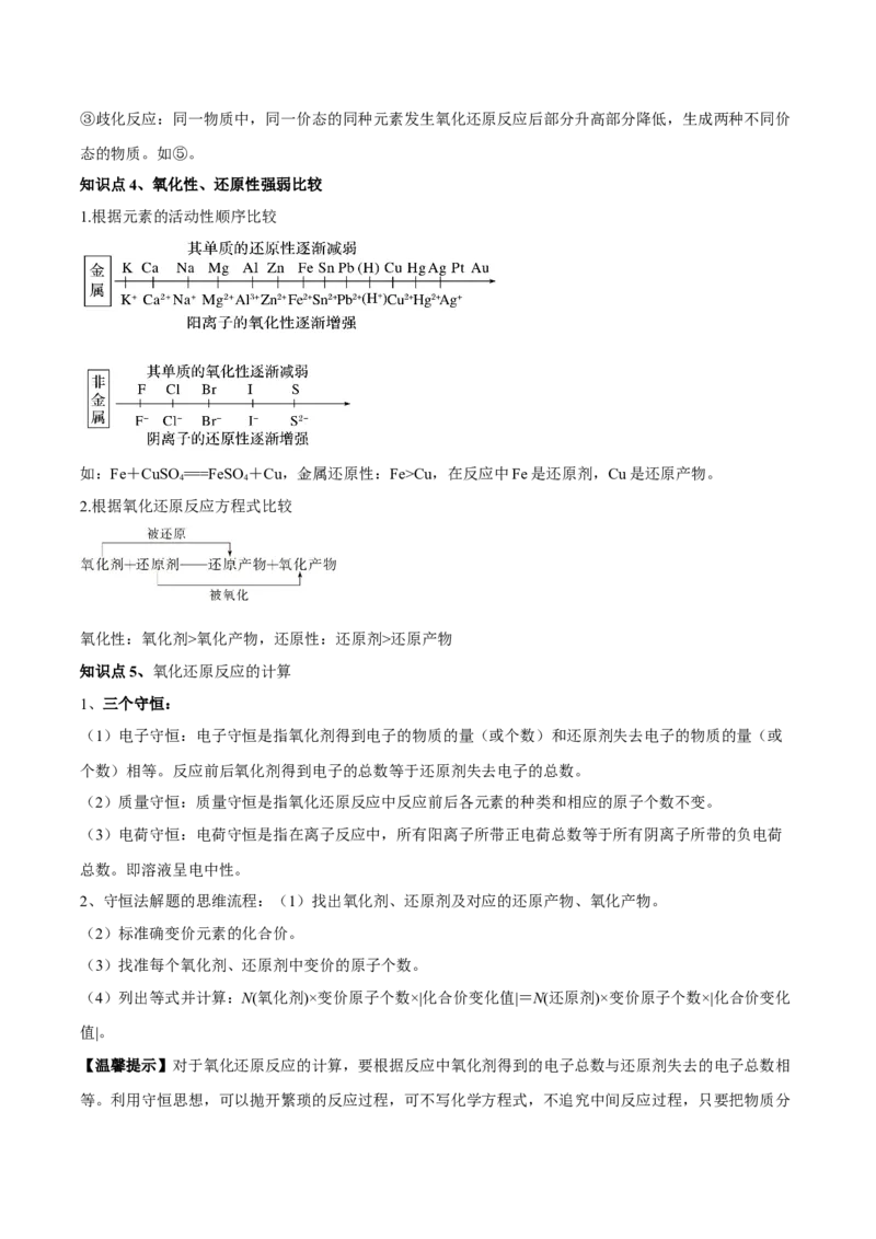 第一章物质及其变化（单元知识清单）-（人教版2019必修第一册）_高化_595801221724高中化学新人教版选择性必修一二三电子版教案PPT课件高中试卷_必修一册（人教版）_知识清单