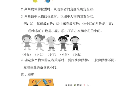 精创知识点小学数学一年级上册五、位置与顺序-知识点（北师大版）_26春北师大版数学二下_19、赠送其它资料_旧版_赠品：北师大知识总结_北师大数学一上知识总结（07份）