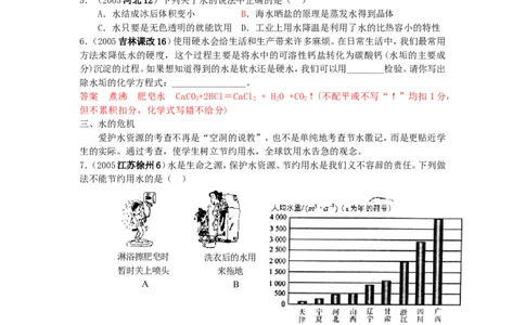 2005-2011年全国各地中考化学真题分类汇编第三单元自然界的水_初中化学_01.人教版初中化学_01.初中化学课件PPT--教案--试题_初中化学全套_化学试题