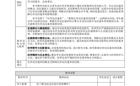 化学反应速率和限度1_高化_2025春-人教版高中化学_02新版高中化学必修二_1.课件+教案_6.2化学反应速率和限度第一课时