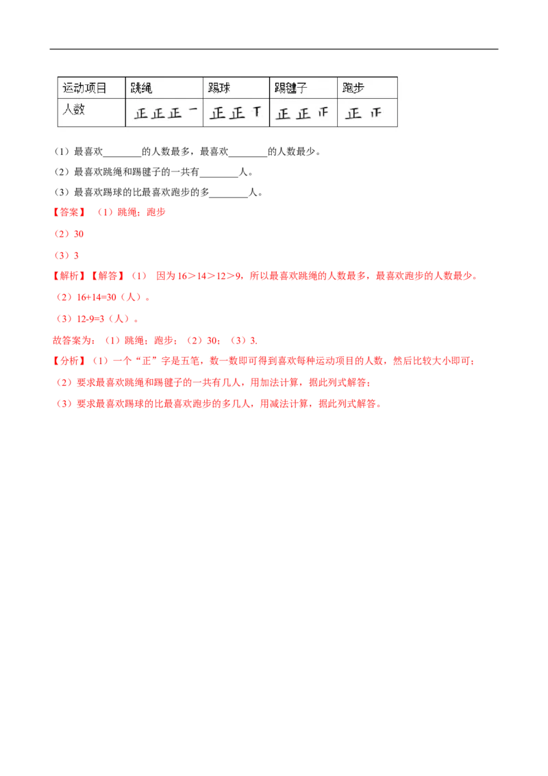 精品第八单元《调查与记录》期末备考讲义&mdash;二年级下册数学单元闯关（知识点精讲＋优选题训练）（解析版）北师大版_26春北师大版数学二下_19、赠送其它资料_旧版