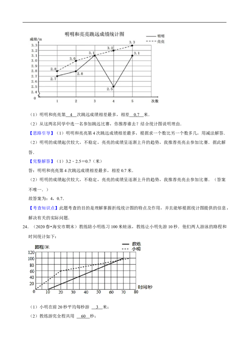 精品第八单元《数据的表示和分析》章节复习&mdash;五年级数学下册考点分类强化训练（解析）北师大版_26春北师大版数学二下_19、赠送其它资料_旧版_赠品：北师大知识总结