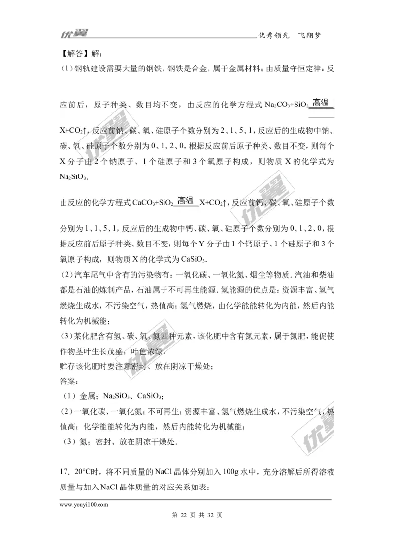 2017年广西贵港市港南区中考化学二模试卷（解析版）_初中化学_01.人教版初中化学_01.初中化学课件PPT--教案--试题_初中化学全套(课件--教案--配套)_18年初中化学9年级下