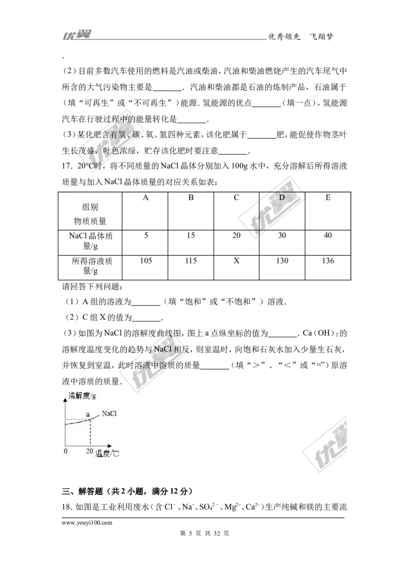 2017年广西贵港市港南区中考化学二模试卷（解析版）_初中化学_01.人教版初中化学_01.初中化学课件PPT--教案--试题_初中化学全套(课件--教案--配套)_18年初中化学9年级下