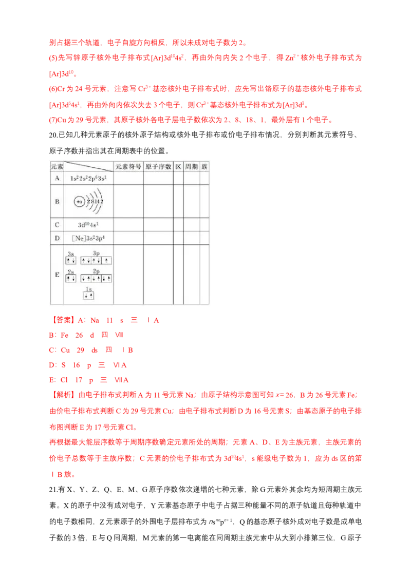 第一章章末检测-练习-2020-2021学年下学期高二化学同步精品课堂(新教材人教版选择性必修2)（解析版）_高化_2025春-人教版高中化学_04新版高中化学选择性必修2_04课件+教案+学案+习题_习题