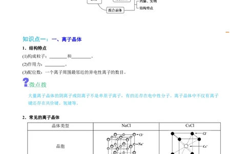 第14讲离子晶体　过渡晶体与混合型晶体（学生版）-（人教2019选择性必修2）_高化_595801221724高中化学新人教版选择性必修一二三电子版教案PPT课件高中试卷_选择性必修2册（人教版）_讲义