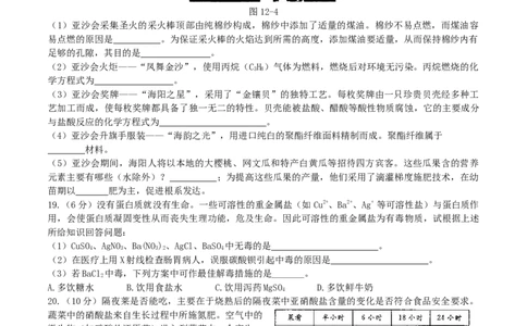 优选人教版初中化学第十二单元化学与生活测试卷_初中化学_01.人教版初中化学_01.初中化学课件PPT--教案--试题_初中化学18年试卷_人教版九年级化学下册2018