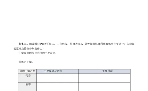8.1.3煤、石油和天然气的综合利用（导学案）（原卷版）_高化_595801221724高中化学新人教版选择性必修一二三电子版教案PPT课件高中试卷_必修二册（人教版）_导学案