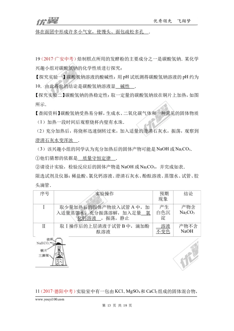 11.盐_初中化学_01.人教版初中化学_01.初中化学课件PPT--教案--试题_初中化学全套(课件--教案--配套)_18年初中化学9年级上_18秋九化上(RJ)--7.复习资料_4.真题汇编_2017真题汇编