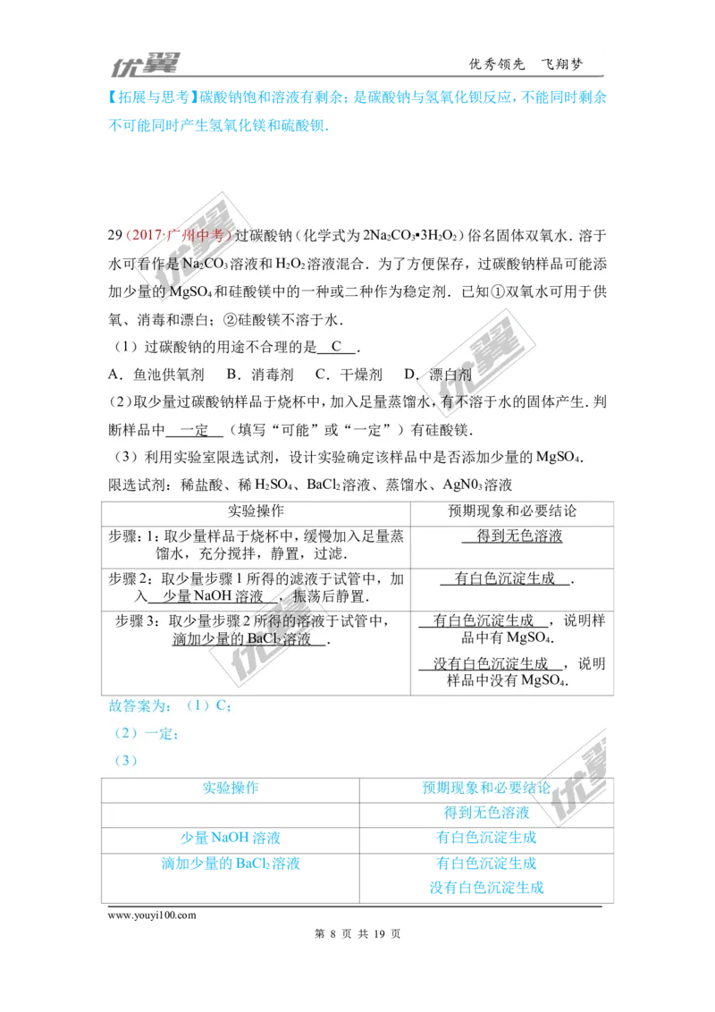 11.盐_初中化学_01.人教版初中化学_01.初中化学课件PPT--教案--试题_初中化学全套(课件--教案--配套)_18年初中化学9年级上_18秋九化上(RJ)--7.复习资料_4.真题汇编_2017真题汇编