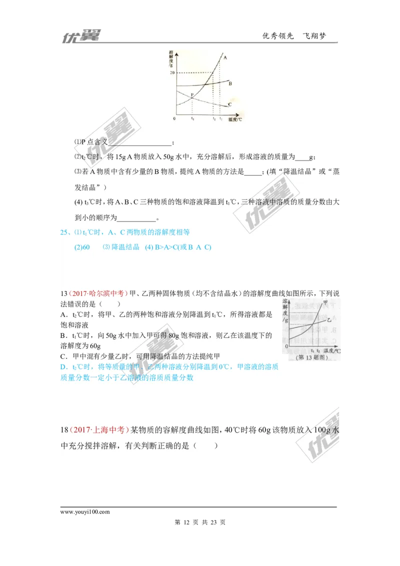 6.溶液_初中化学_01.人教版初中化学_01.初中化学课件PPT--教案--试题_初中化学全套(课件--教案--配套)_18年初中化学9年级上_18秋九化上(RJ)--7.复习资料_4.真题汇编_2017真题汇编