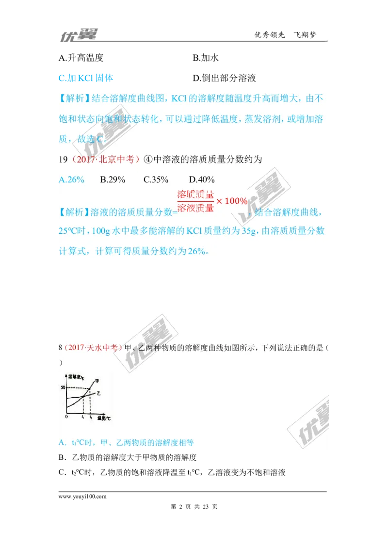 6.溶液_初中化学_01.人教版初中化学_01.初中化学课件PPT--教案--试题_初中化学全套(课件--教案--配套)_18年初中化学9年级上_18秋九化上(RJ)--7.复习资料_4.真题汇编_2017真题汇编