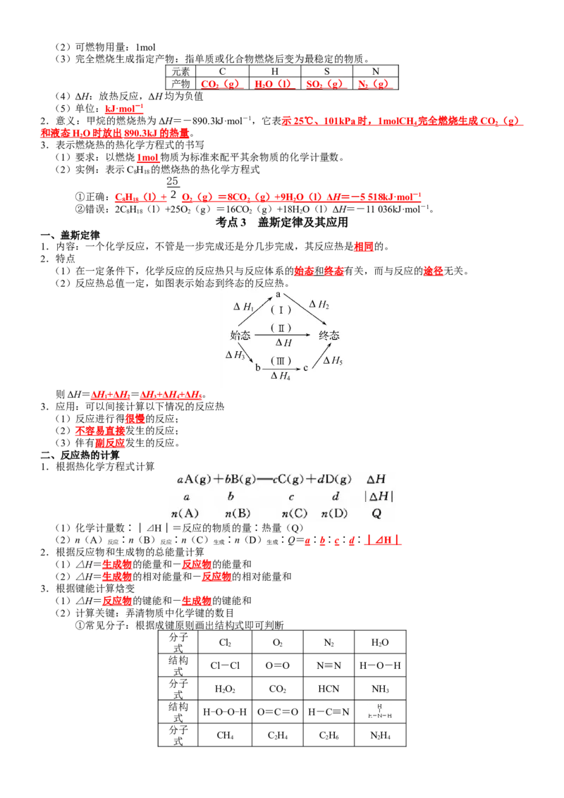第1章+化学反应的热效应-知识清单（人教版2019选择性必修1）_高化_595801221724高中化学新人教版选择性必修一二三电子版教案PPT课件高中试卷_选择性必修1册（人教版）_知识清单