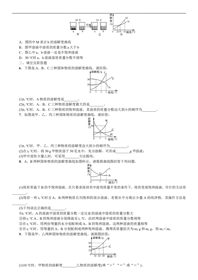 2018年中考复习化学考点解读：专题(二)溶解度曲线及其应用_初中化学_01.人教版初中化学_07.初中化学中考总复习_2018年中考复习化学考点解读