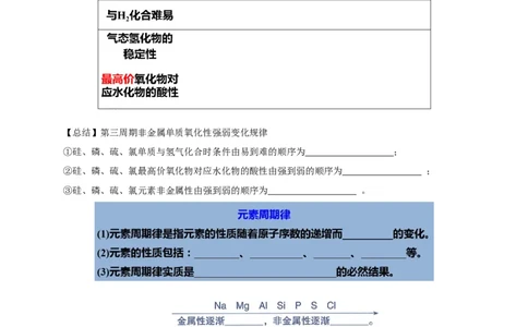 新教材精创4.2.1元素性质的周期性变化规律学案（2）-人教版高中化学必修第一册_高化_2025春-人教版高中化学_01新版高中化学必修一_2.课件+教案+学案+练习有配套实验视频_学案