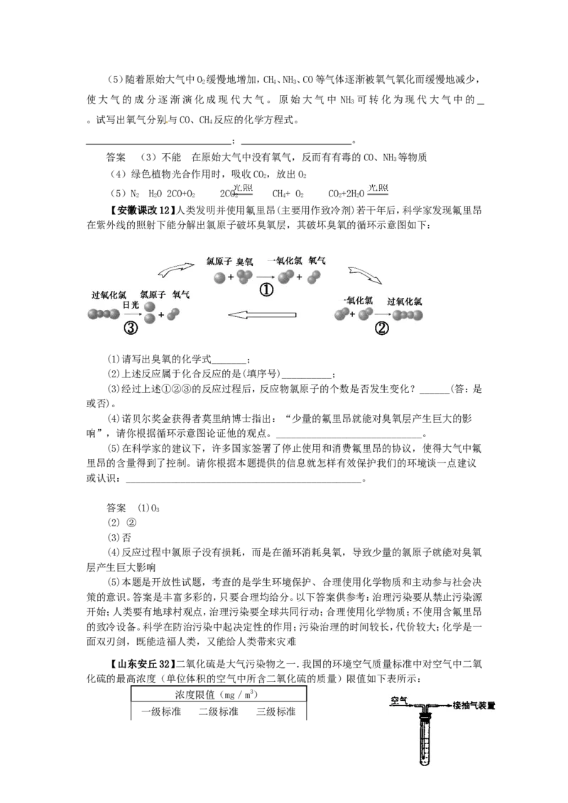 2005-2011年全国各地中考化学真题分类汇编第二单元我们周围的空气_初中化学_01.人教版初中化学_01.初中化学课件PPT--教案--试题_初中化学全套_化学试题