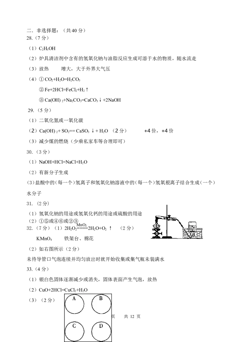 2017-2018学年黑龙江省哈尔滨市69中学九年级期中考试化学试题_初中化学_01.人教版初中化学_01.初中化学课件PPT--教案--试题_初中化学18年试卷_人教版九年级化学下册2018